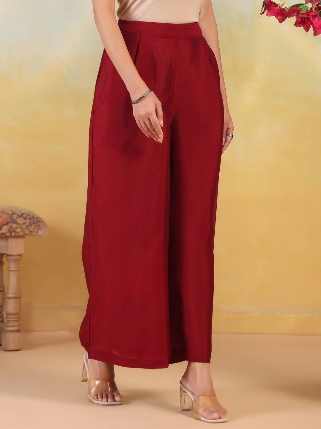 Solid Loose Fit Palazzo for Women