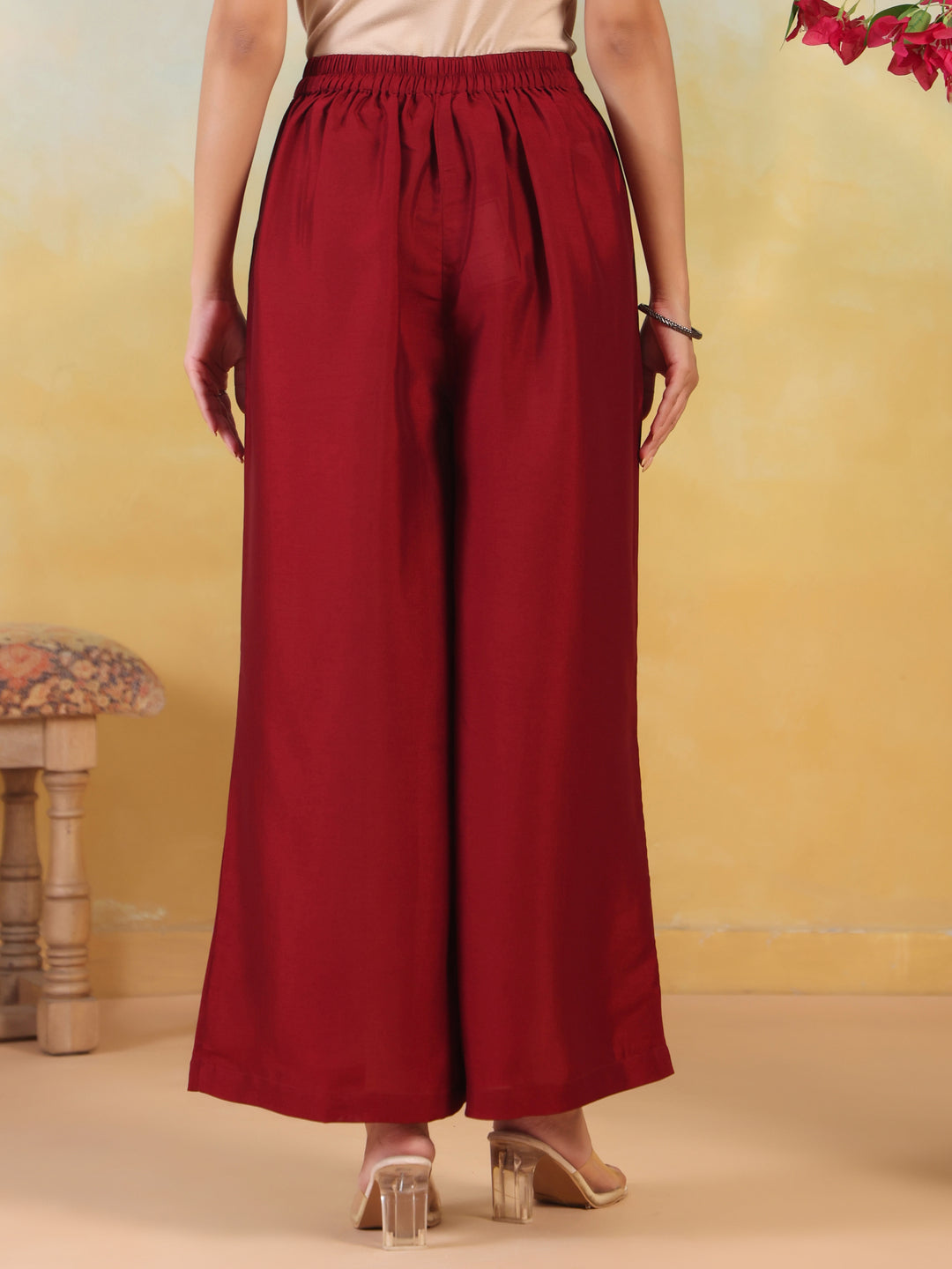 Solid Loose Fit Palazzo for Women