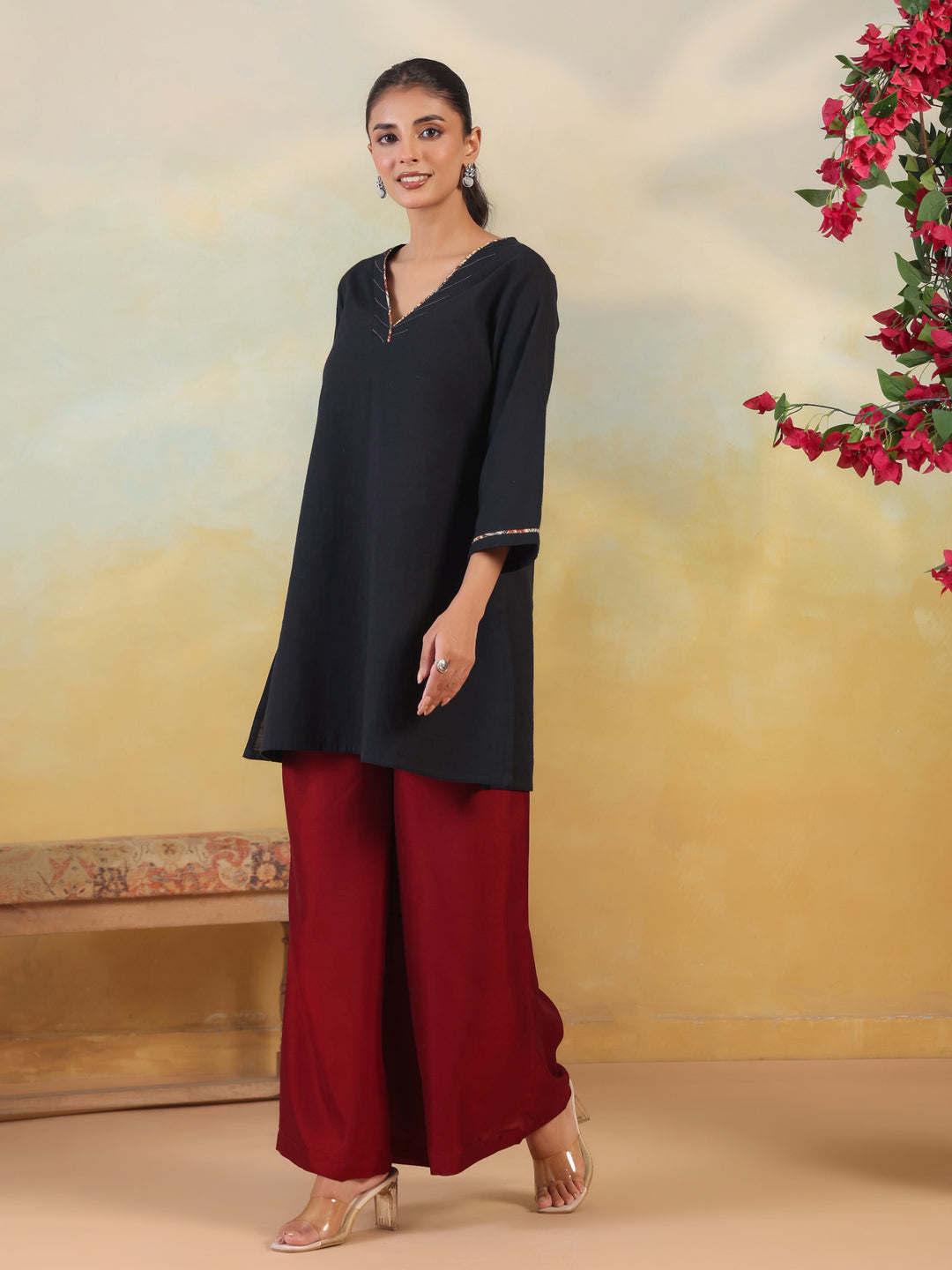 Solid Loose Fit Palazzo for Women