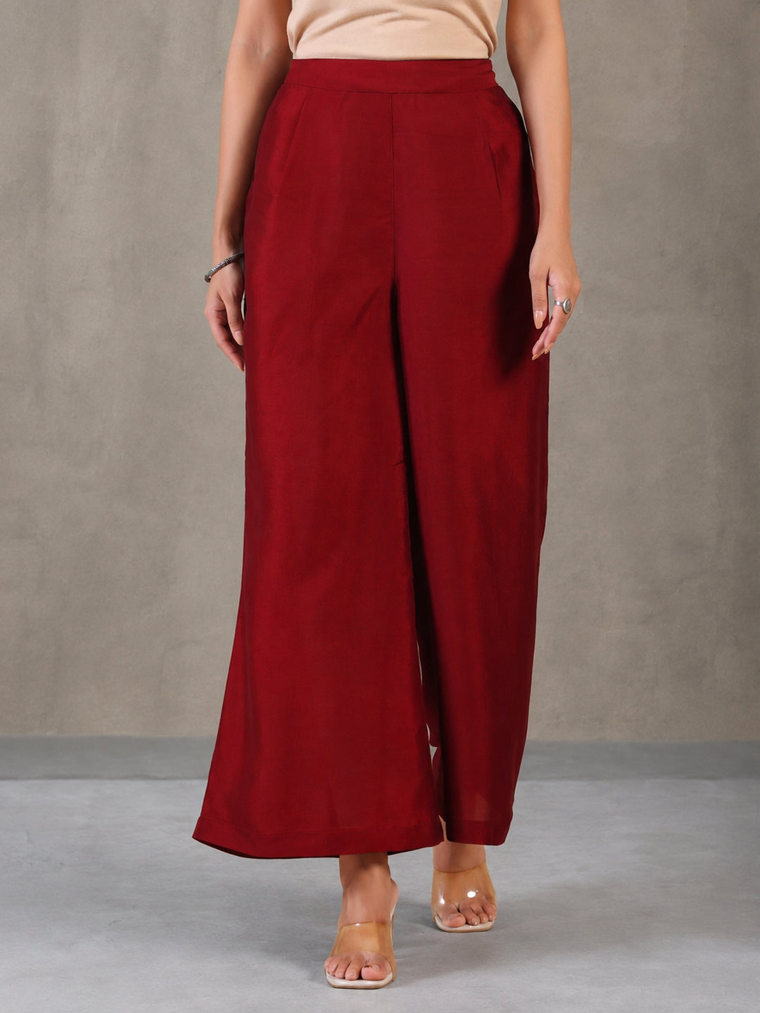 Solid Loose Fit Palazzo for Women