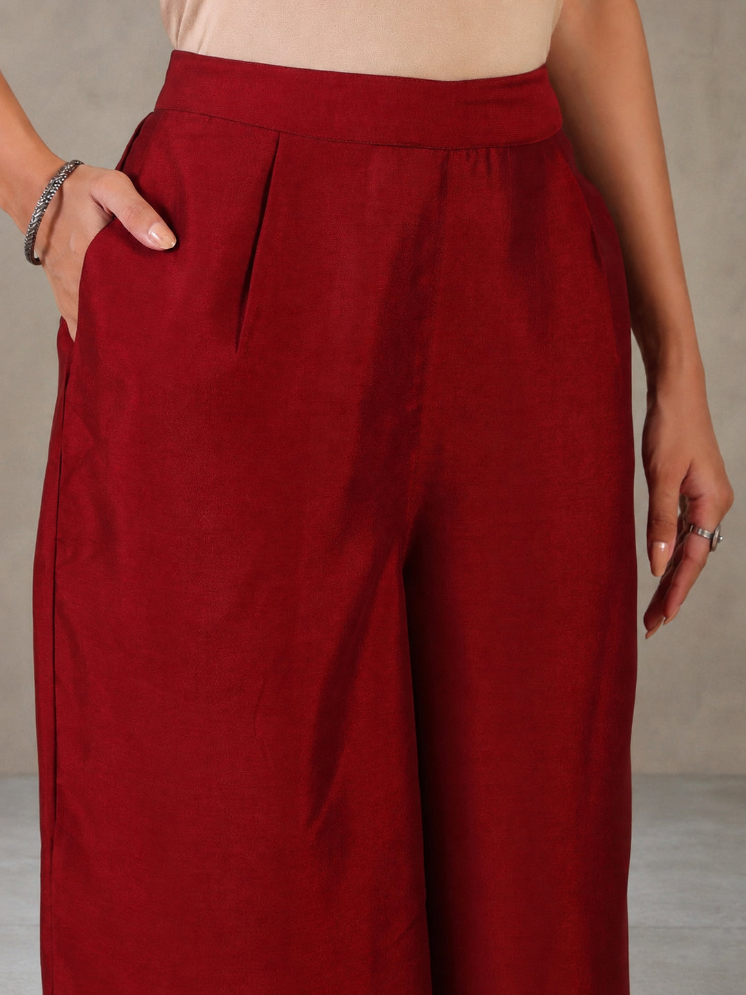 Solid Loose Fit Palazzo for Women