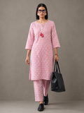 Floral Printed Straight Kurta & Trousers Sets