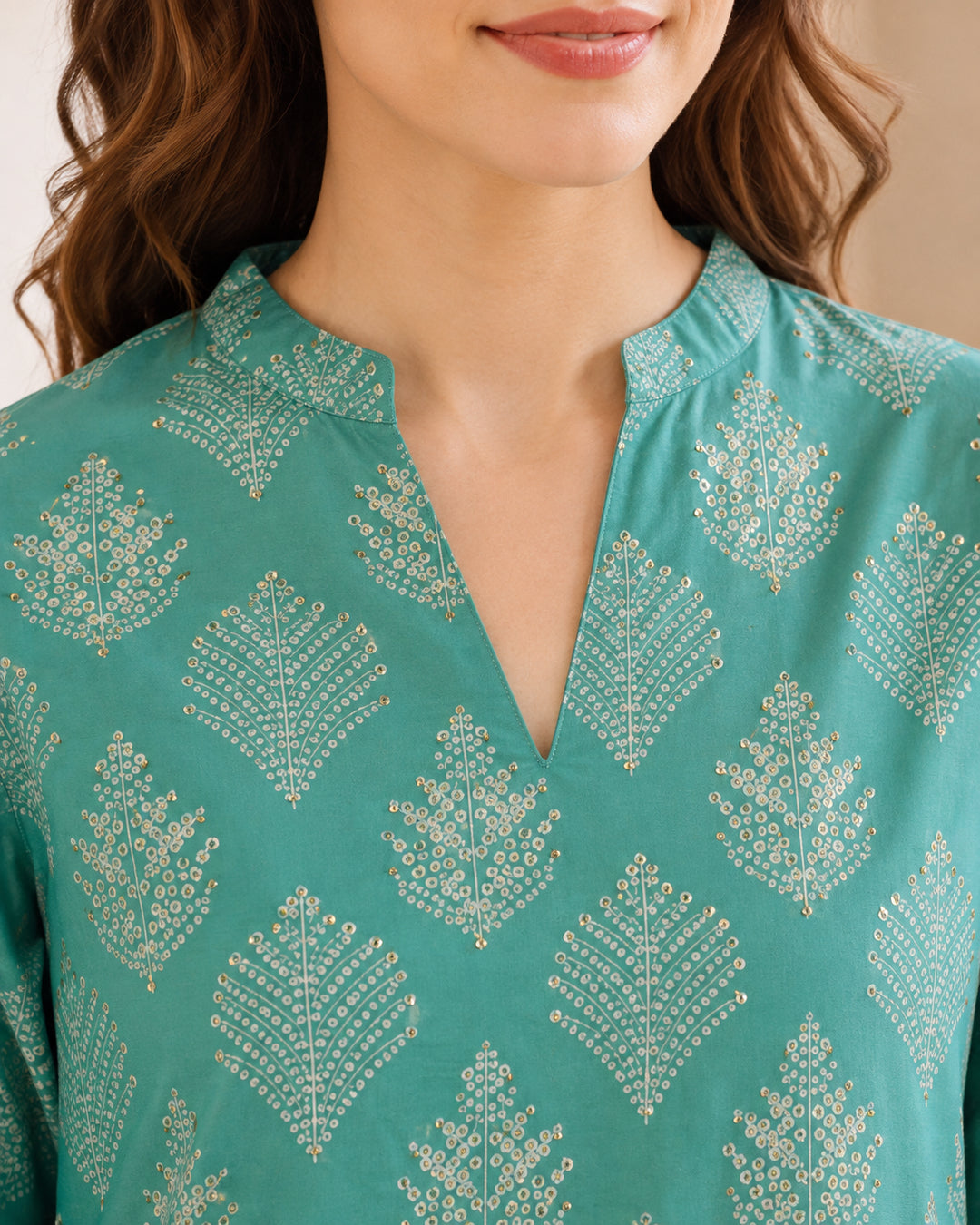 Floral Embroidered Straight Kurta & Palazzos Sets