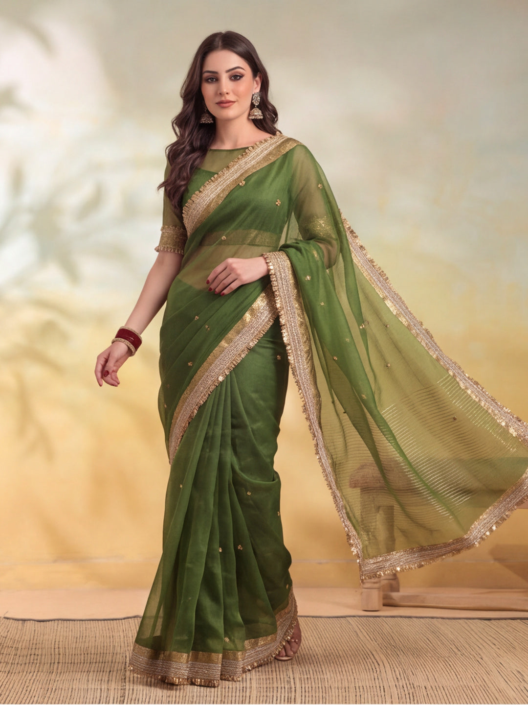 Ghungroo Saree With Unstitch Blouse