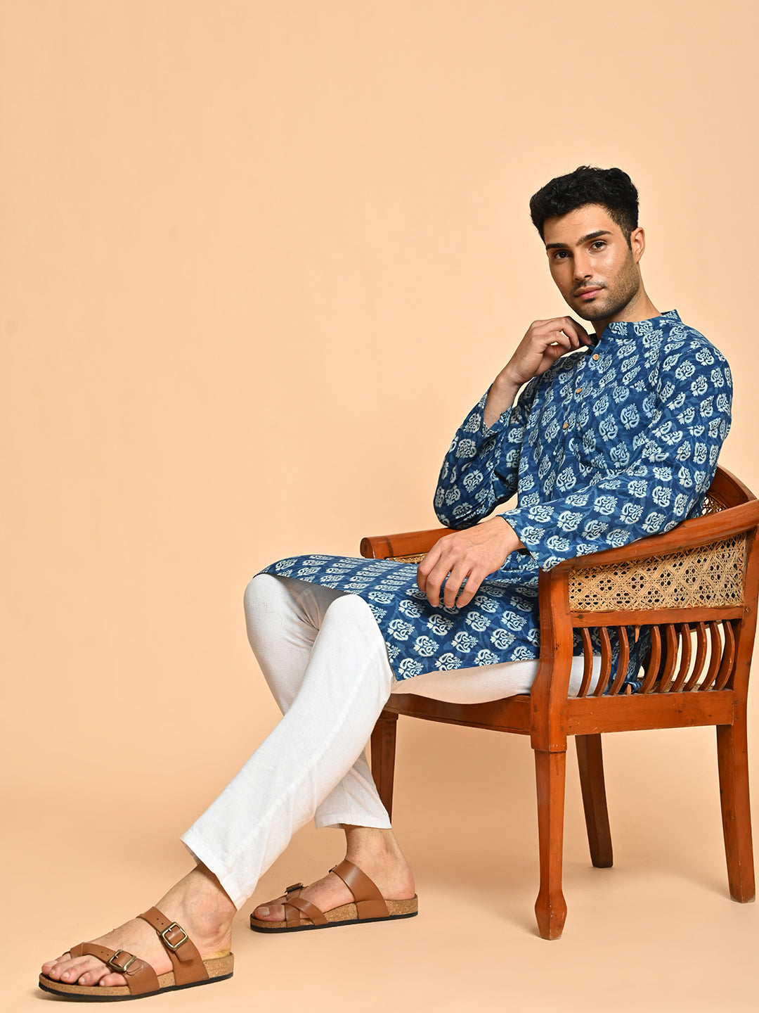 Ethnic Block Printed Cotton Short Kurta