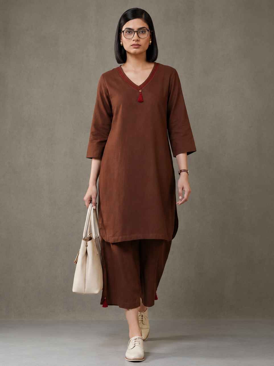 Pure cotton Solid kurta sets with palazzo
