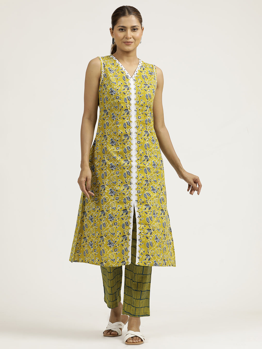 Mustard Cotton Office Co-ord Set