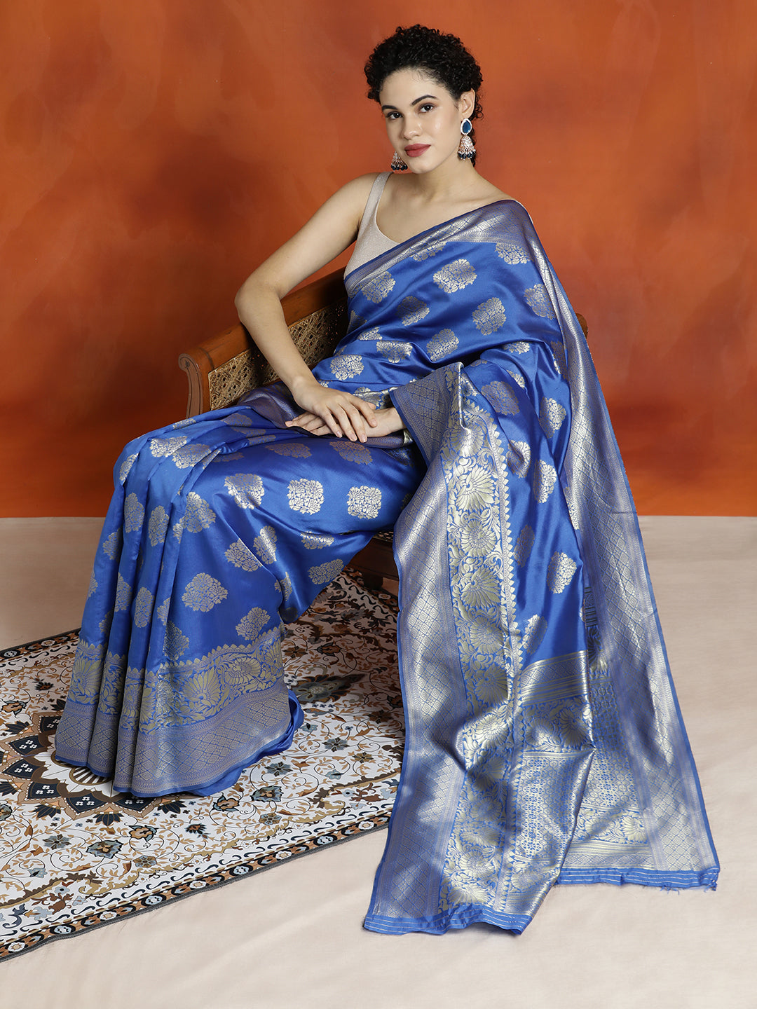 Blue Zari Woven Design Banarasi Saree