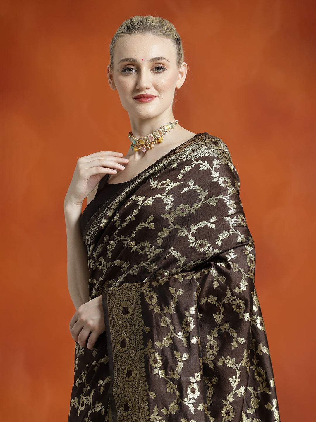 Silk Blend Zari Woven Design Banarasi Saree