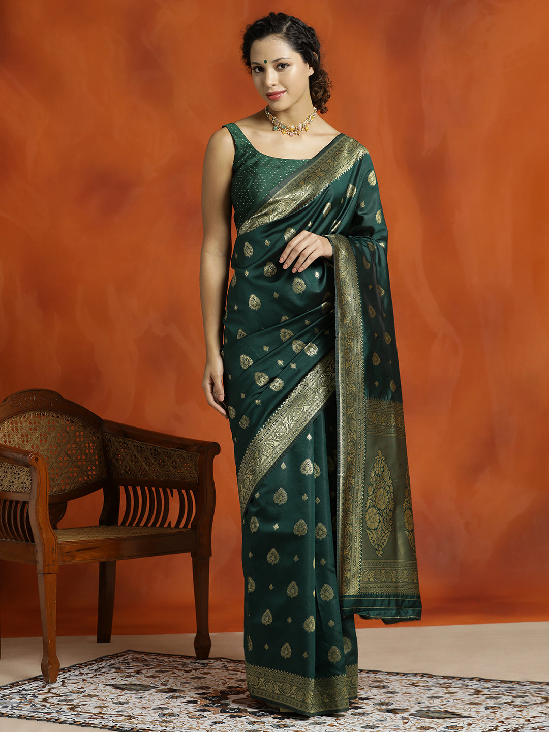 Green Silk Banarasi Zari Woven Heavy Saree