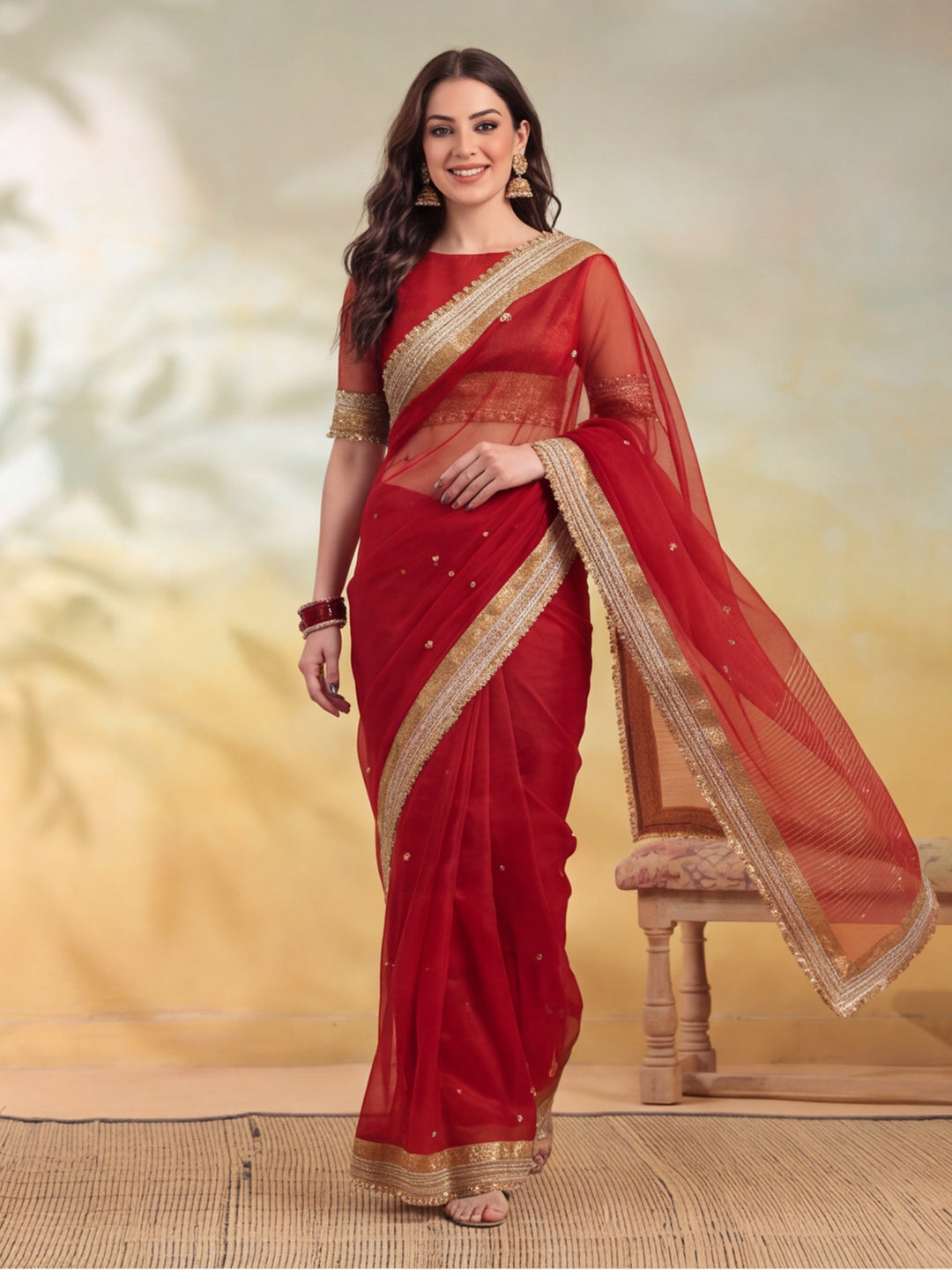 Ghungroo Saree With Unstitch Blouse