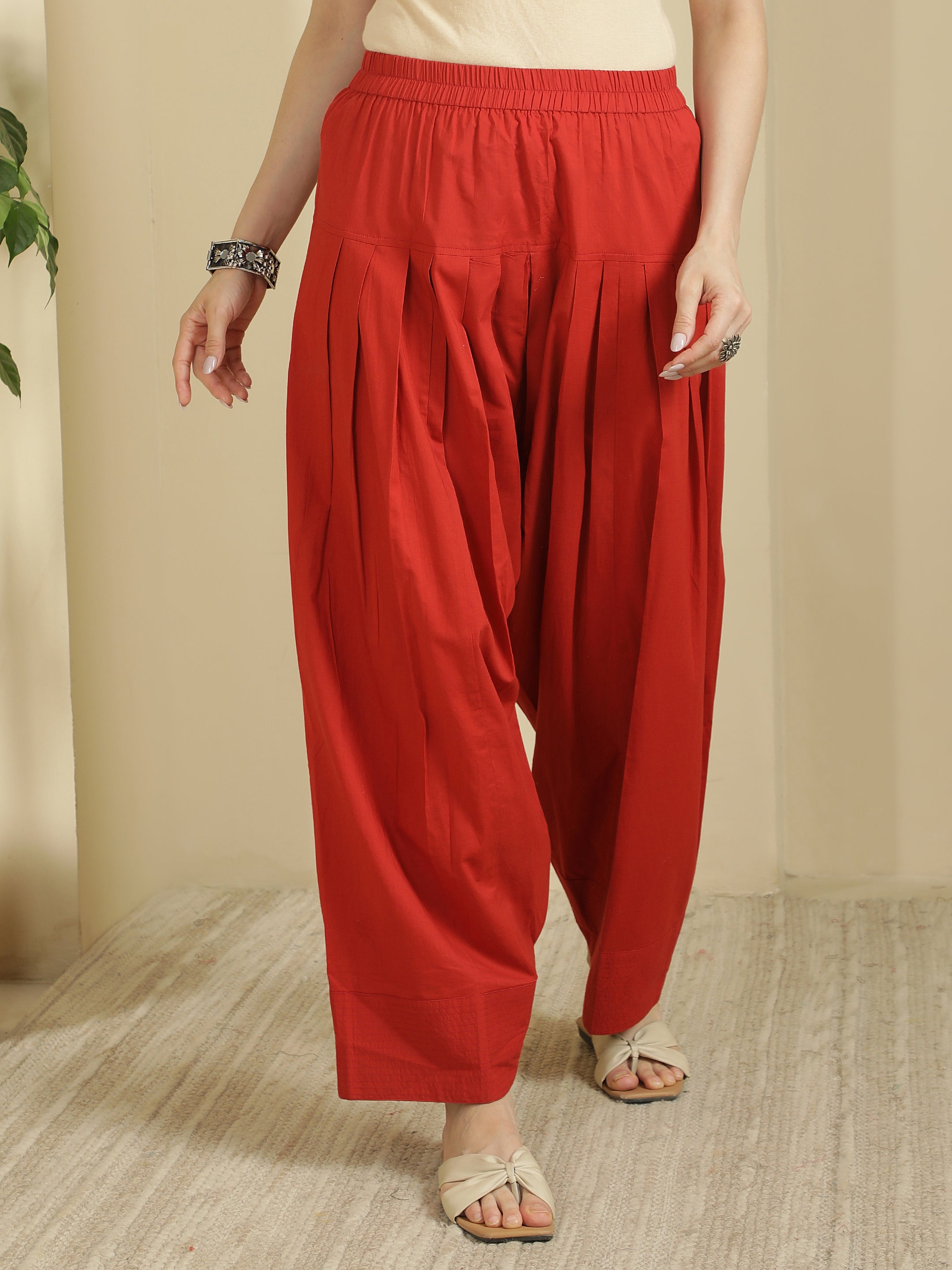 Women solid Loose fit cotton Farsi Salwar