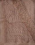 Grey Thread Embroidered Organza Dress Material with Dupatta