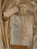 Multicolor Unstitched Woven Design Silk Blend Dress Material With Dupatta