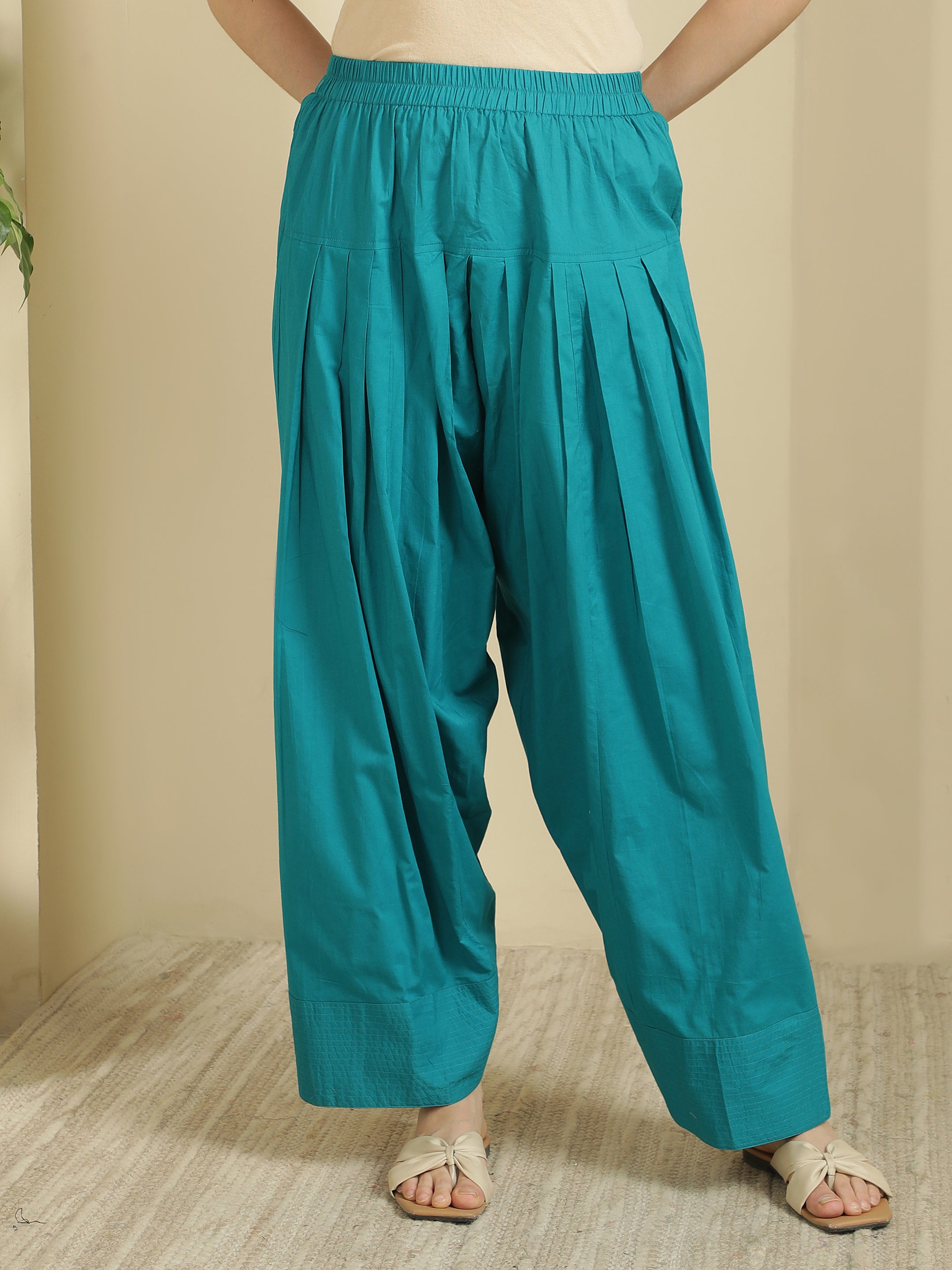 Women solid Loose fit cotton Farsi Salwar