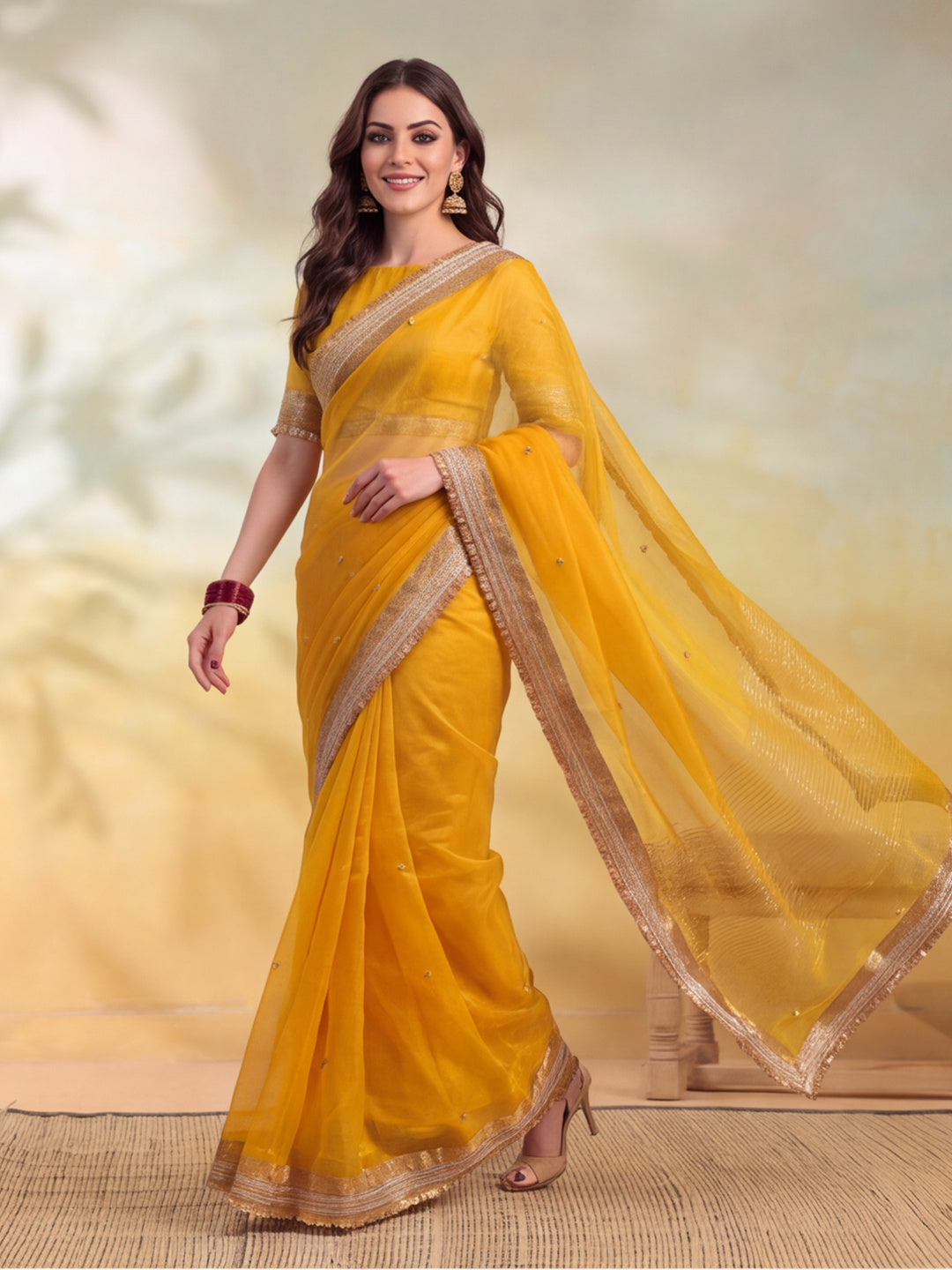 Ghungroo Saree With Unstitch Blouse