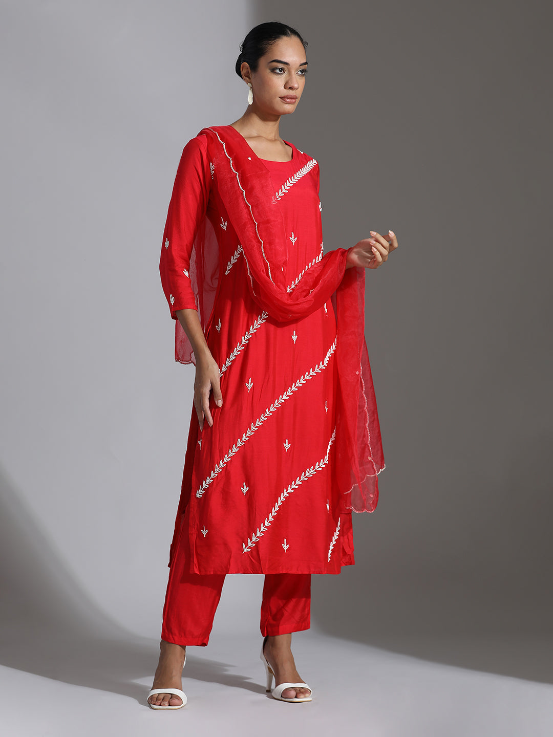 Festive Silk Embroidered Suit Set