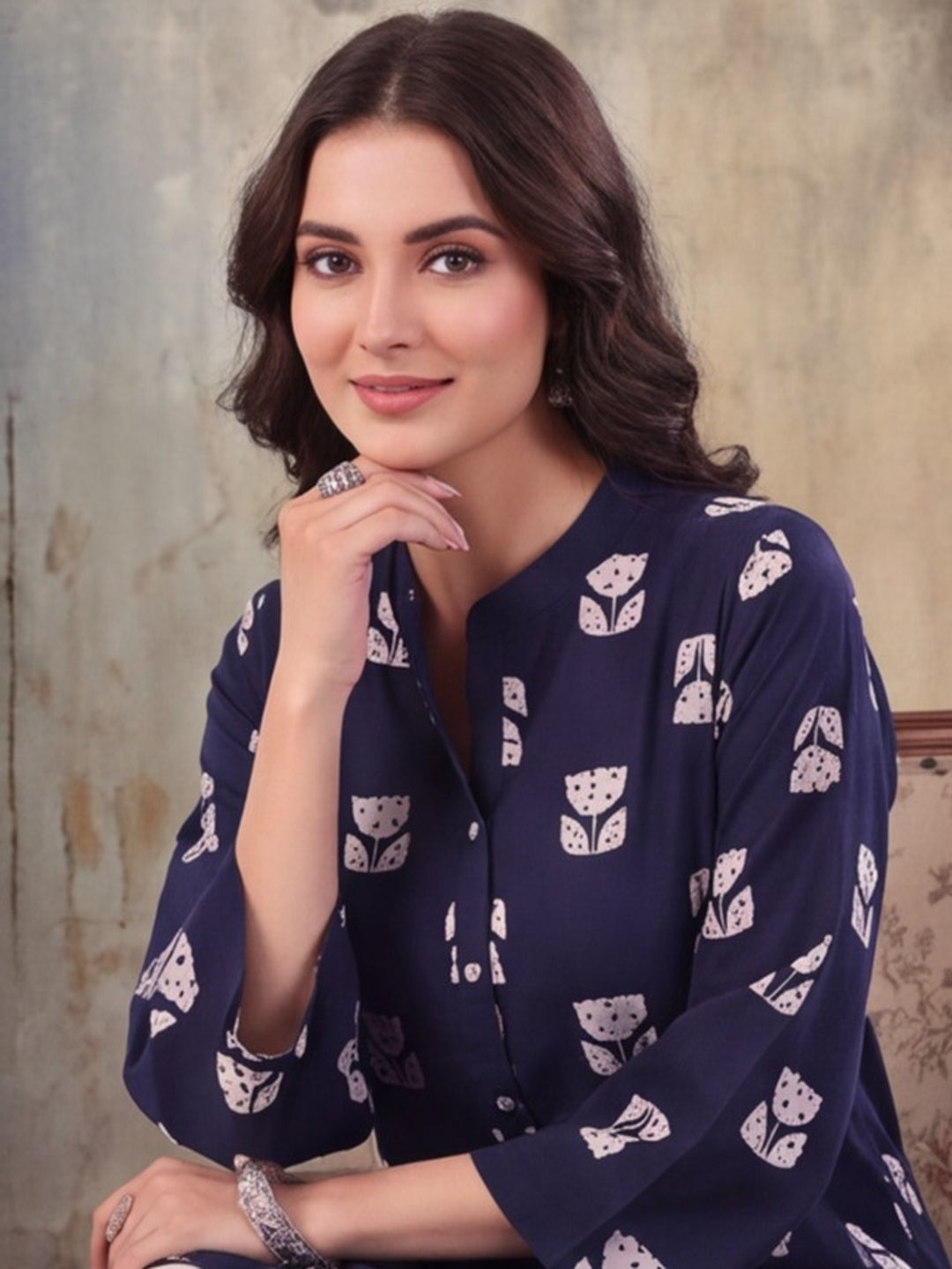 Women Straight Printed Pure Cotton Farshi Suit Sets