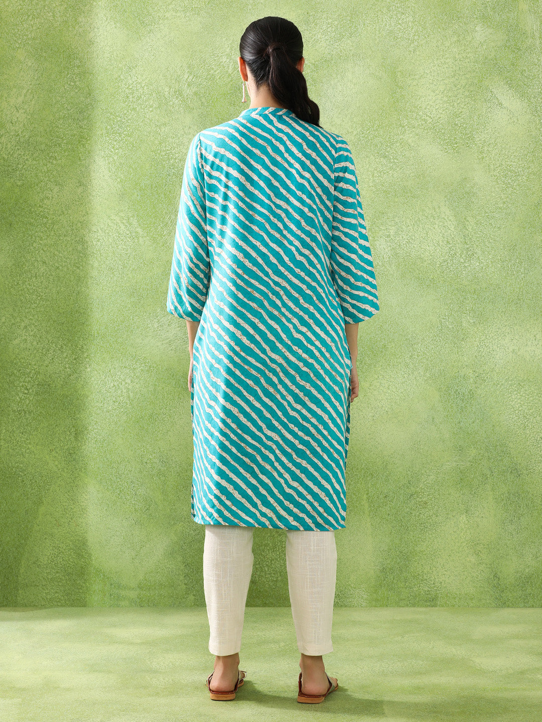 Leheriya Printed Straight Kurta
