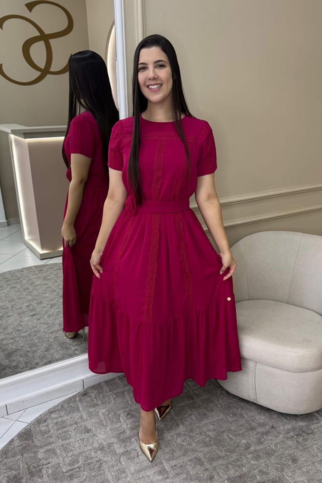 Pink & Grey Printed Straight Kurta With Printed Palazzo And Dupatta