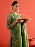 Floral Embroidered Straight Tissue Kurta & Trousers Sets