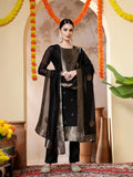 Floral Woven Design Straight Kurta & Trousers Sets