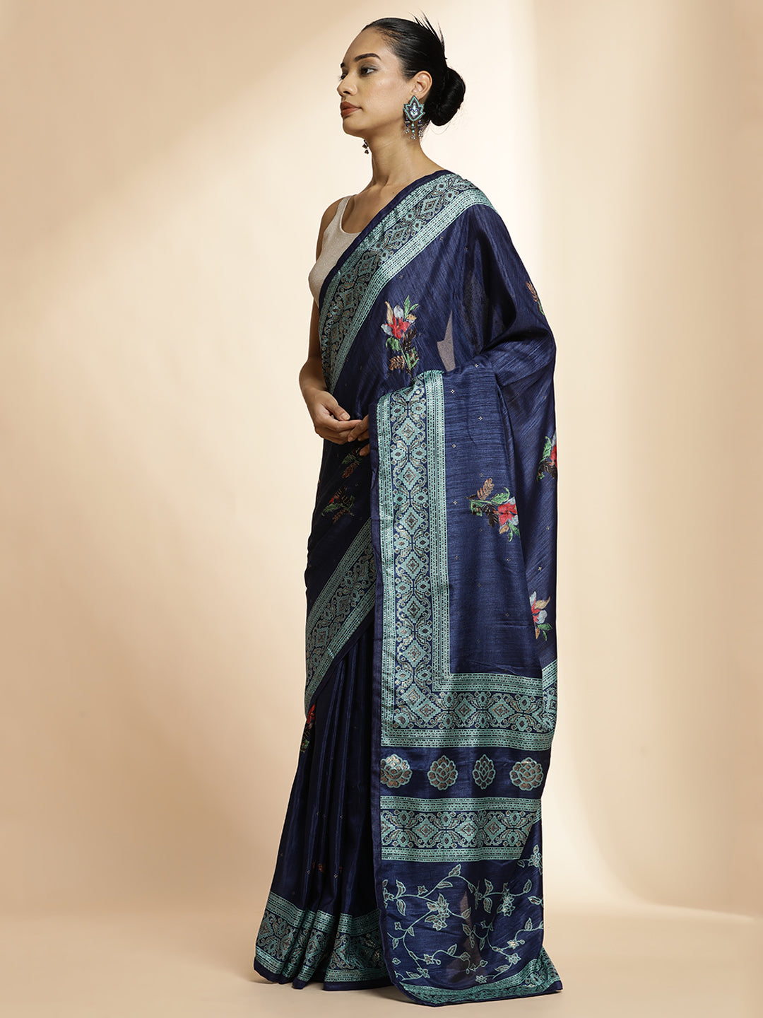 Art Silk Floral Printed Festive Saree