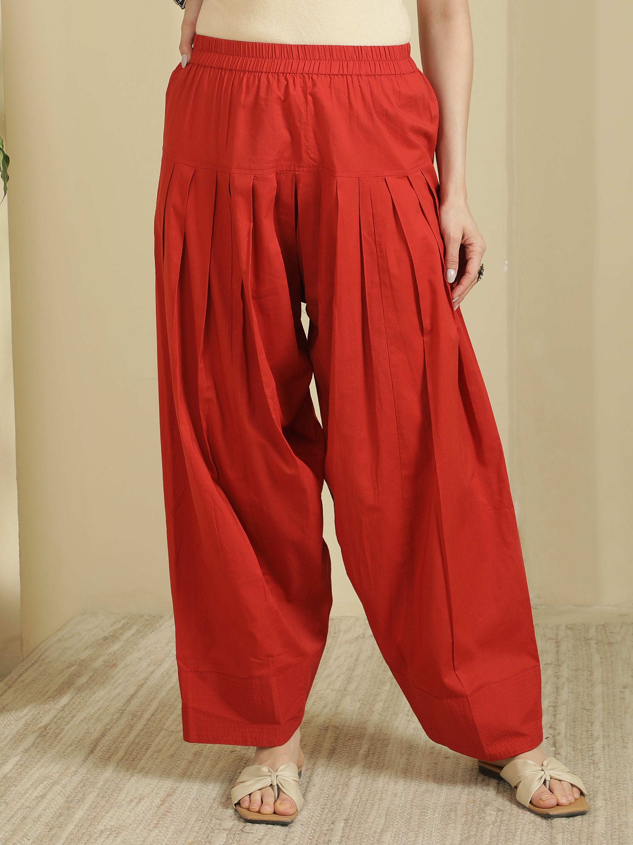Women solid Loose fit cotton Farsi Salwar