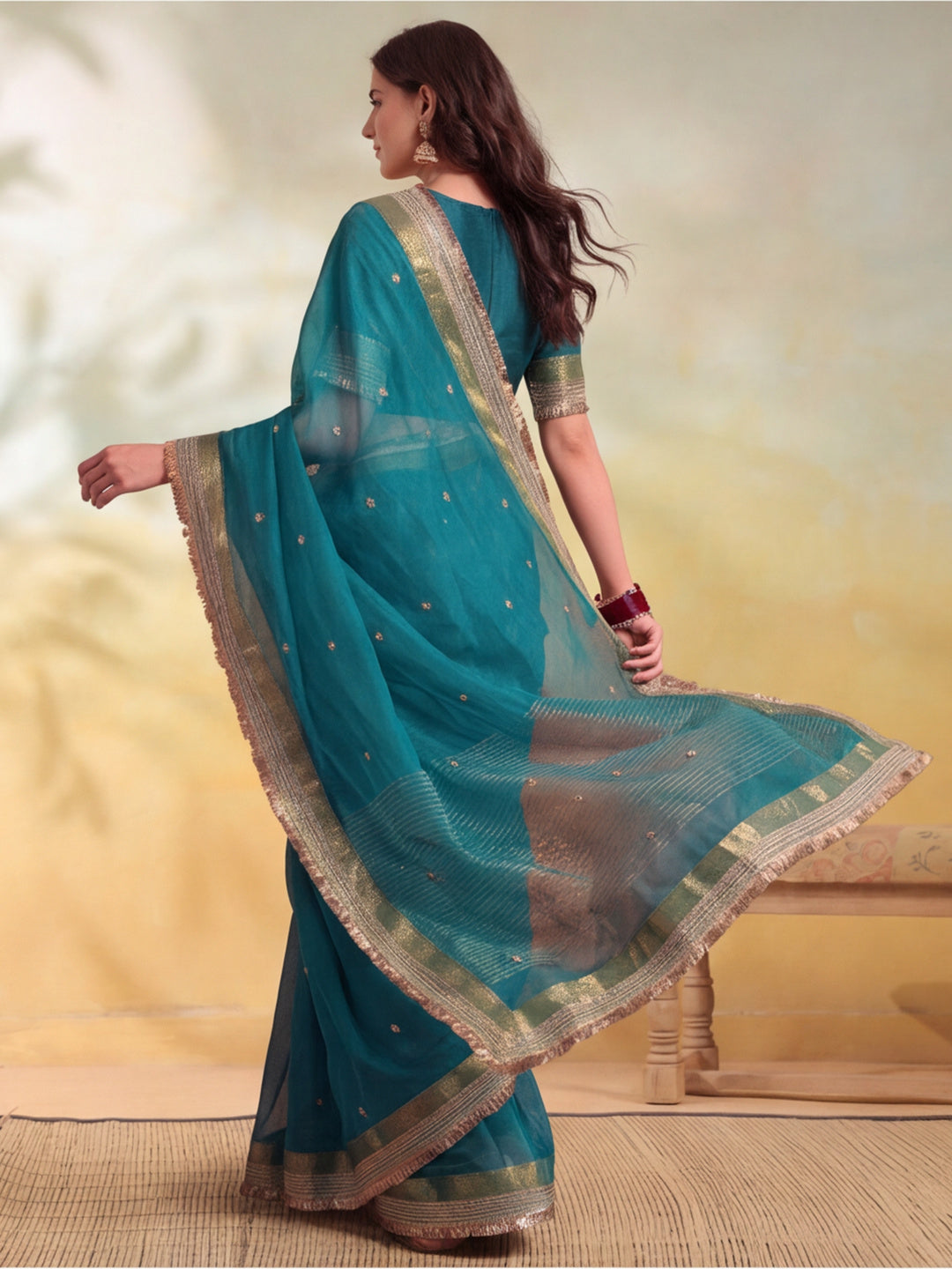 Ghungroo Saree With Unstitch Blouse