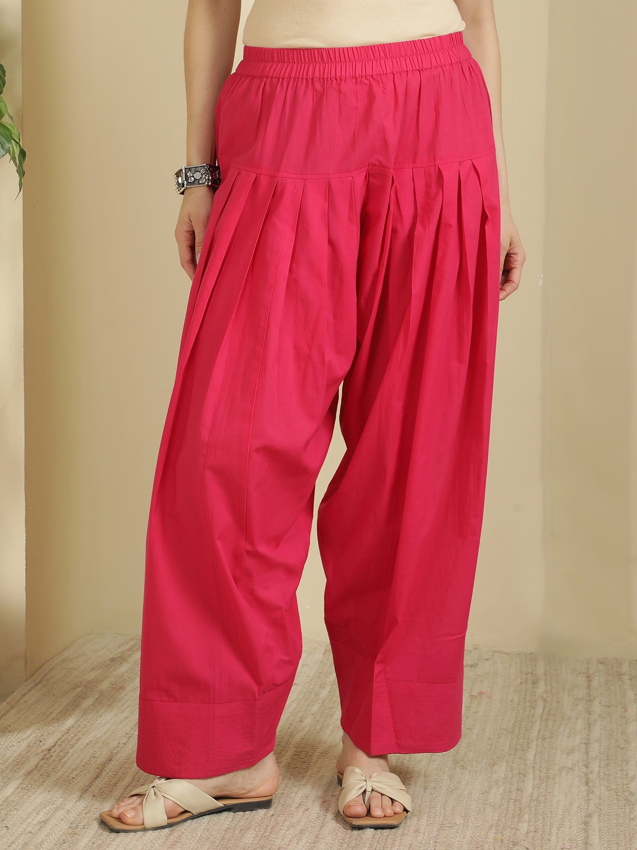 Women solid Loose fit cotton Farsi Salwar