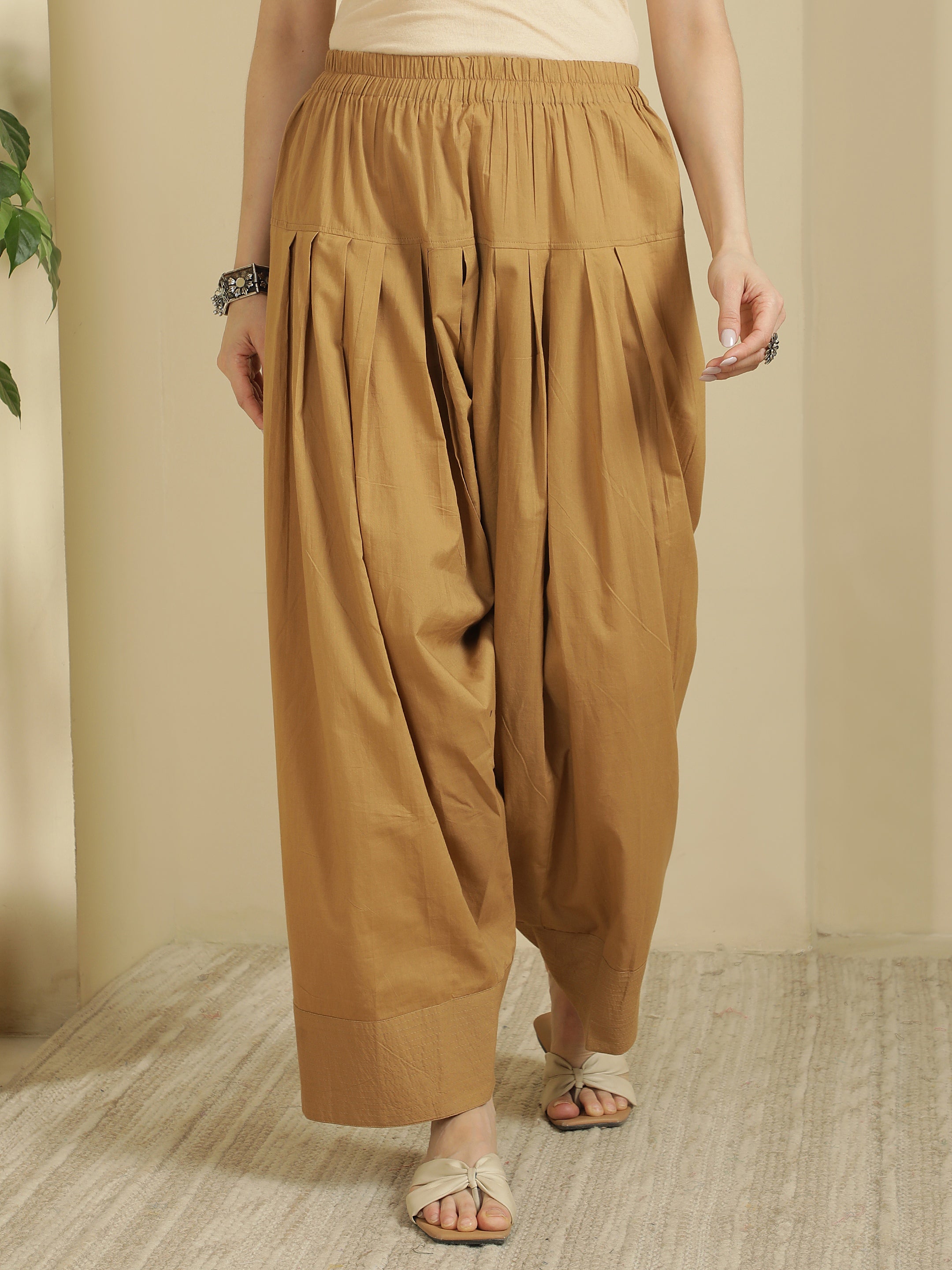 Women solid Loose fit cotton Farsi Salwar