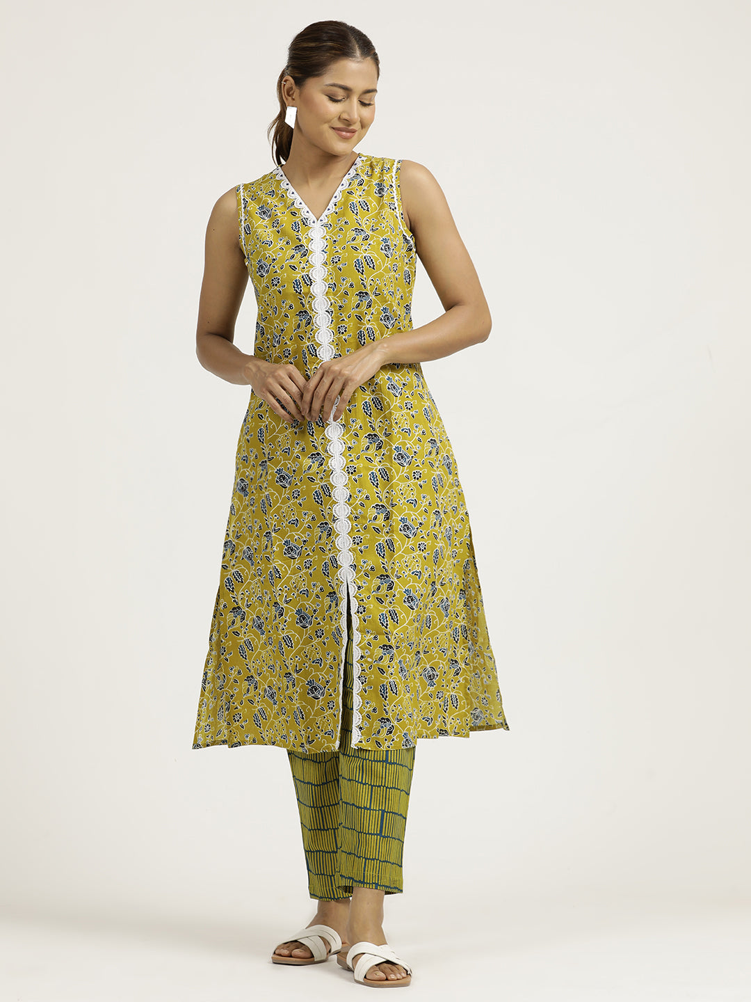 Mustard Cotton Office Co-ord Set