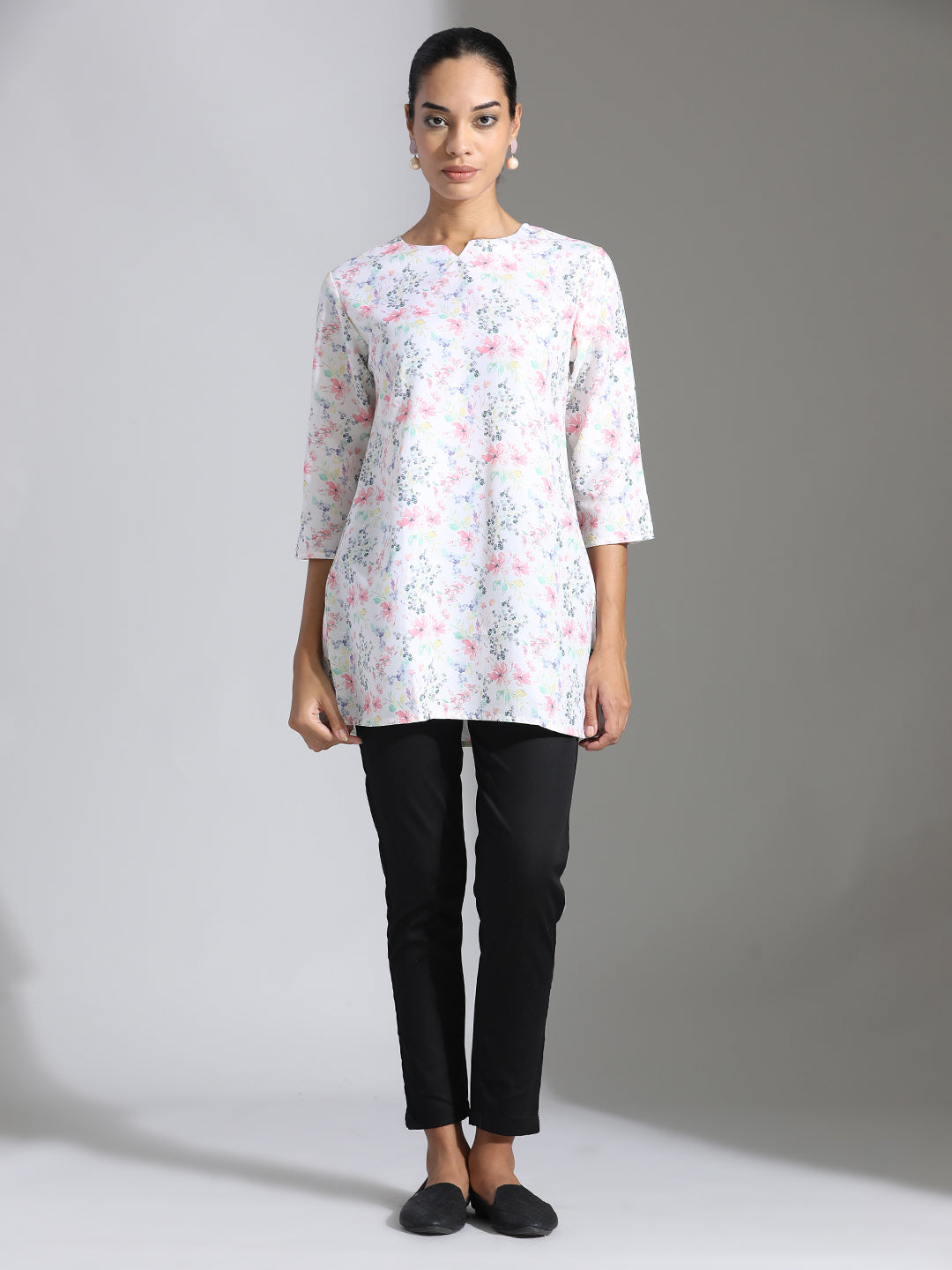 Off-White Floral Printed Top