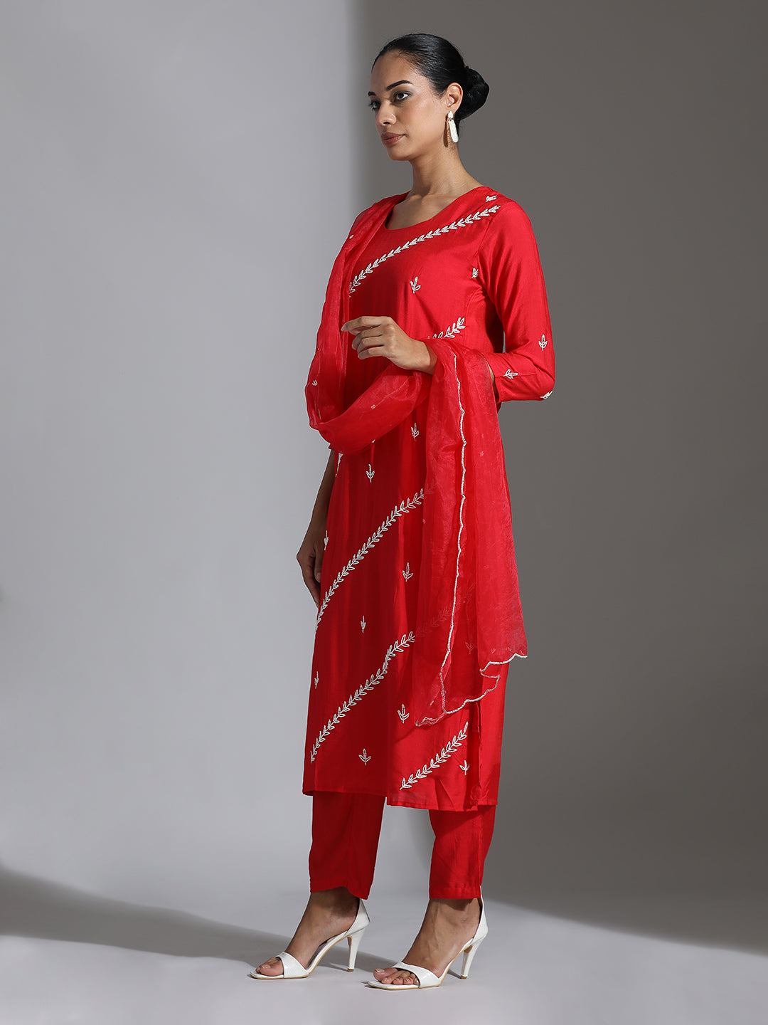 Festive Silk Embroidered Suit Set