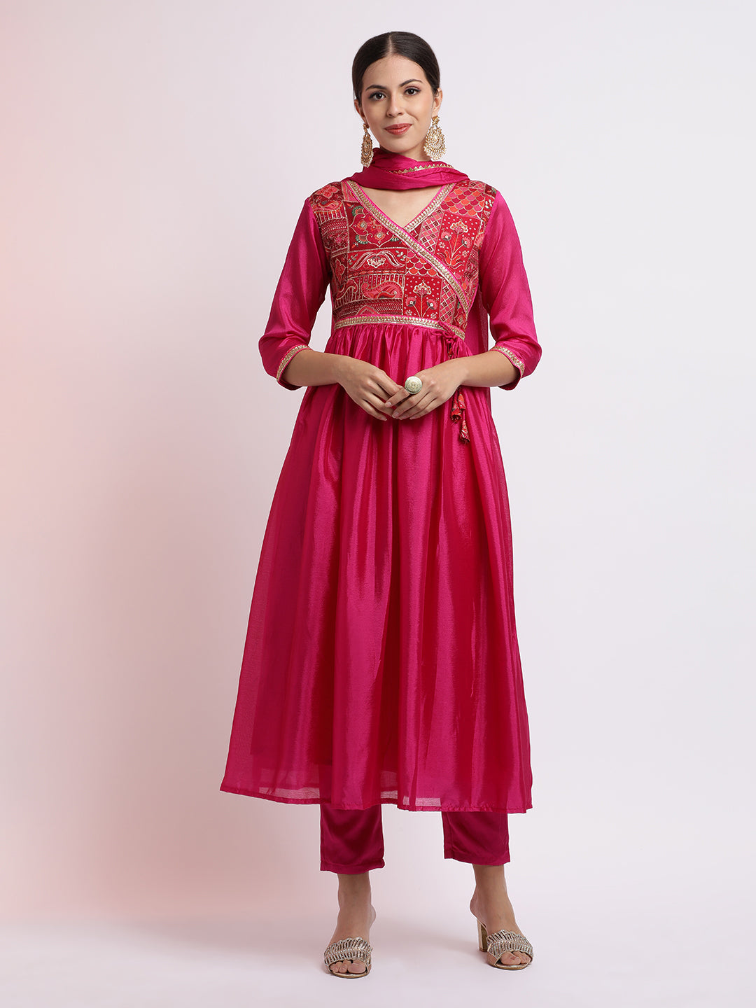 Gota Pati Leheriya Kurta Set With Dupatta