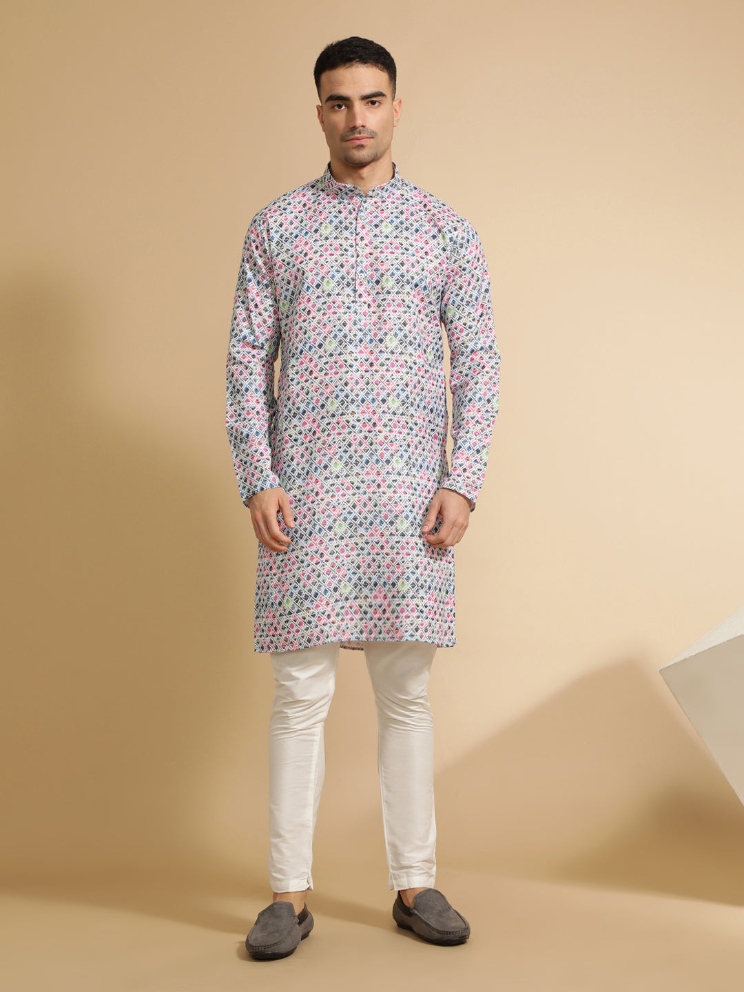 Ethnic Printed Cotton Kurta for Men