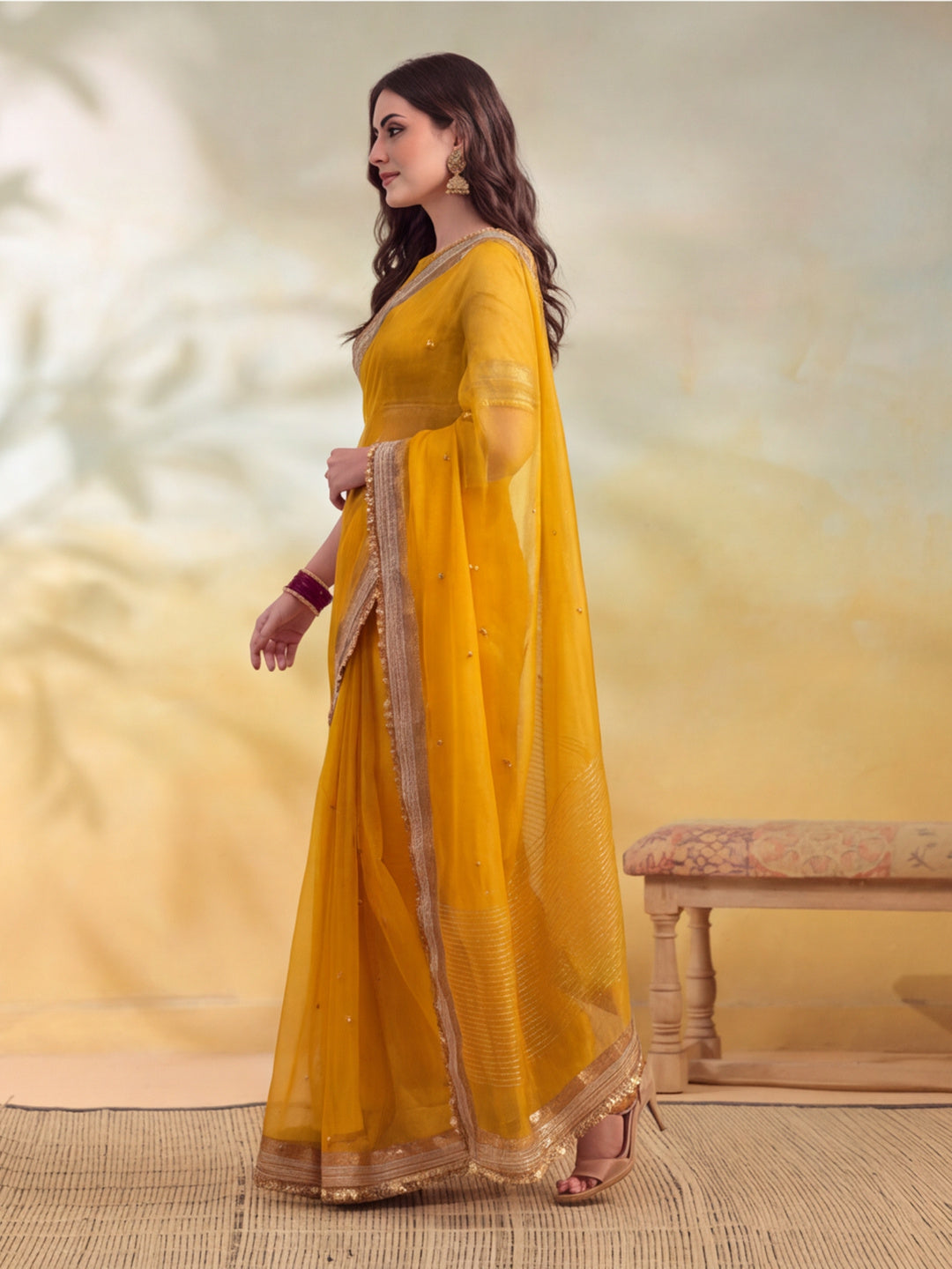 Ghungroo Saree With Unstitch Blouse