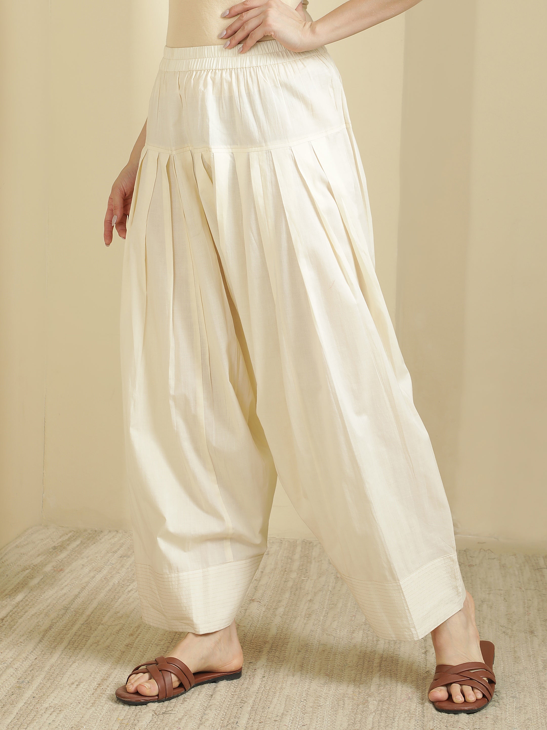 Women solid Loose fit cotton Farsi Salwar