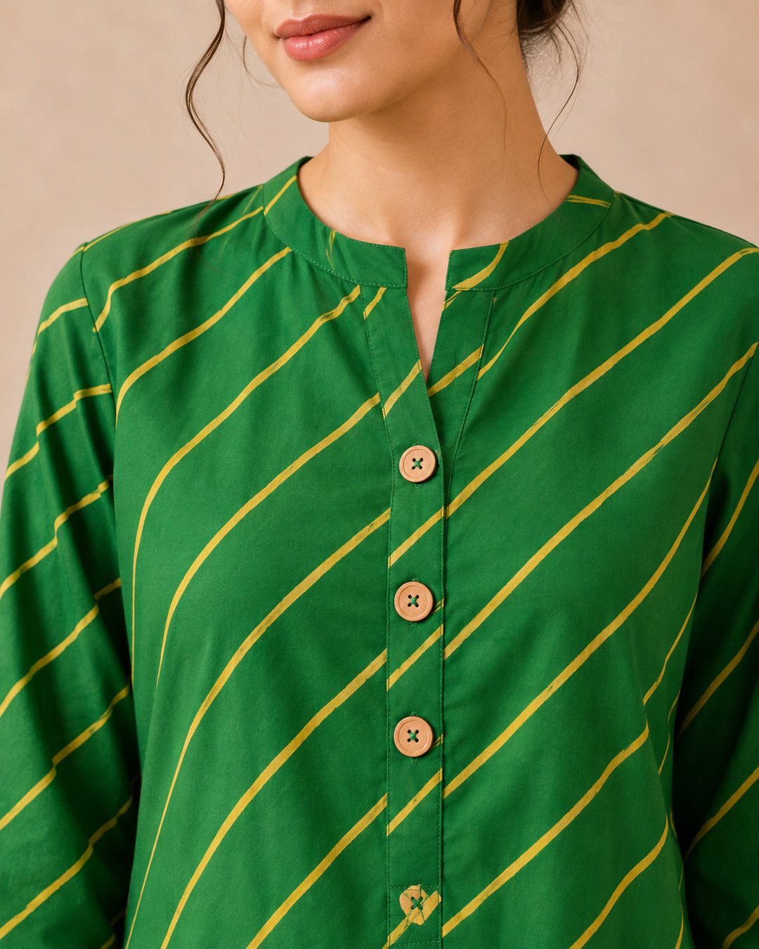 Leheriya Printed Straight Pure Cotton Kurta & Salwar Sets