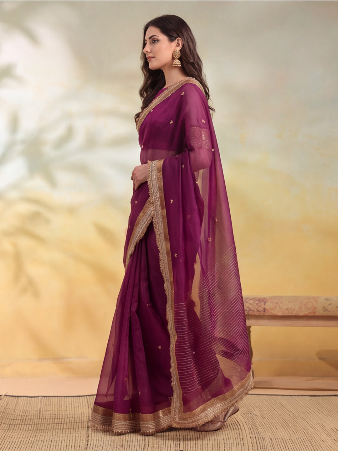 Ghungroo Saree With Unstitch Blouse