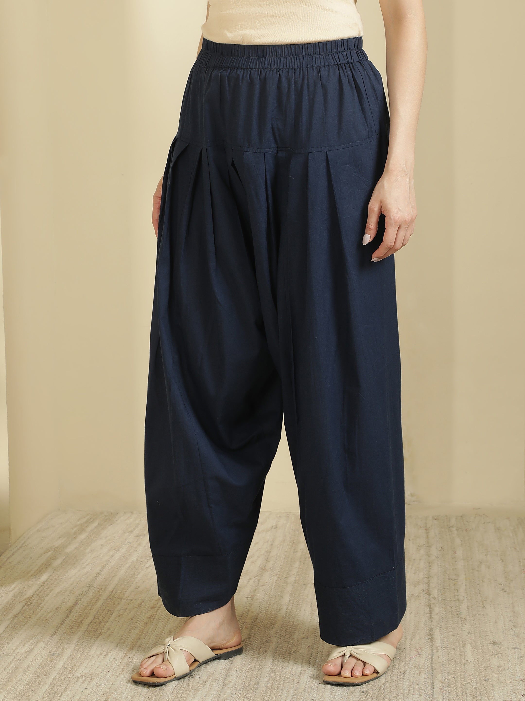 Women solid Loose fit cotton Farsi Salwar