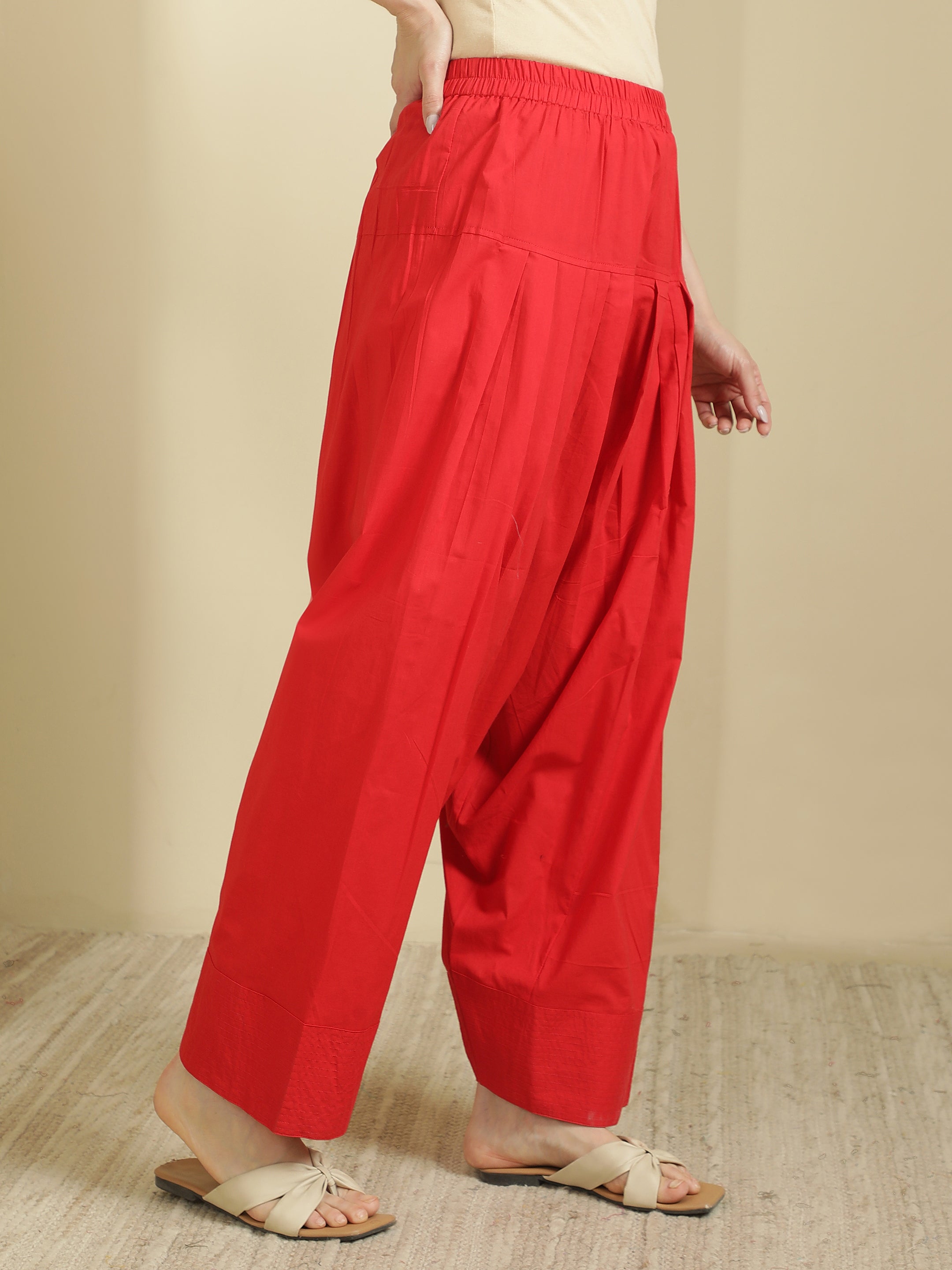 Women solid Loose fit cotton Farsi Salwar