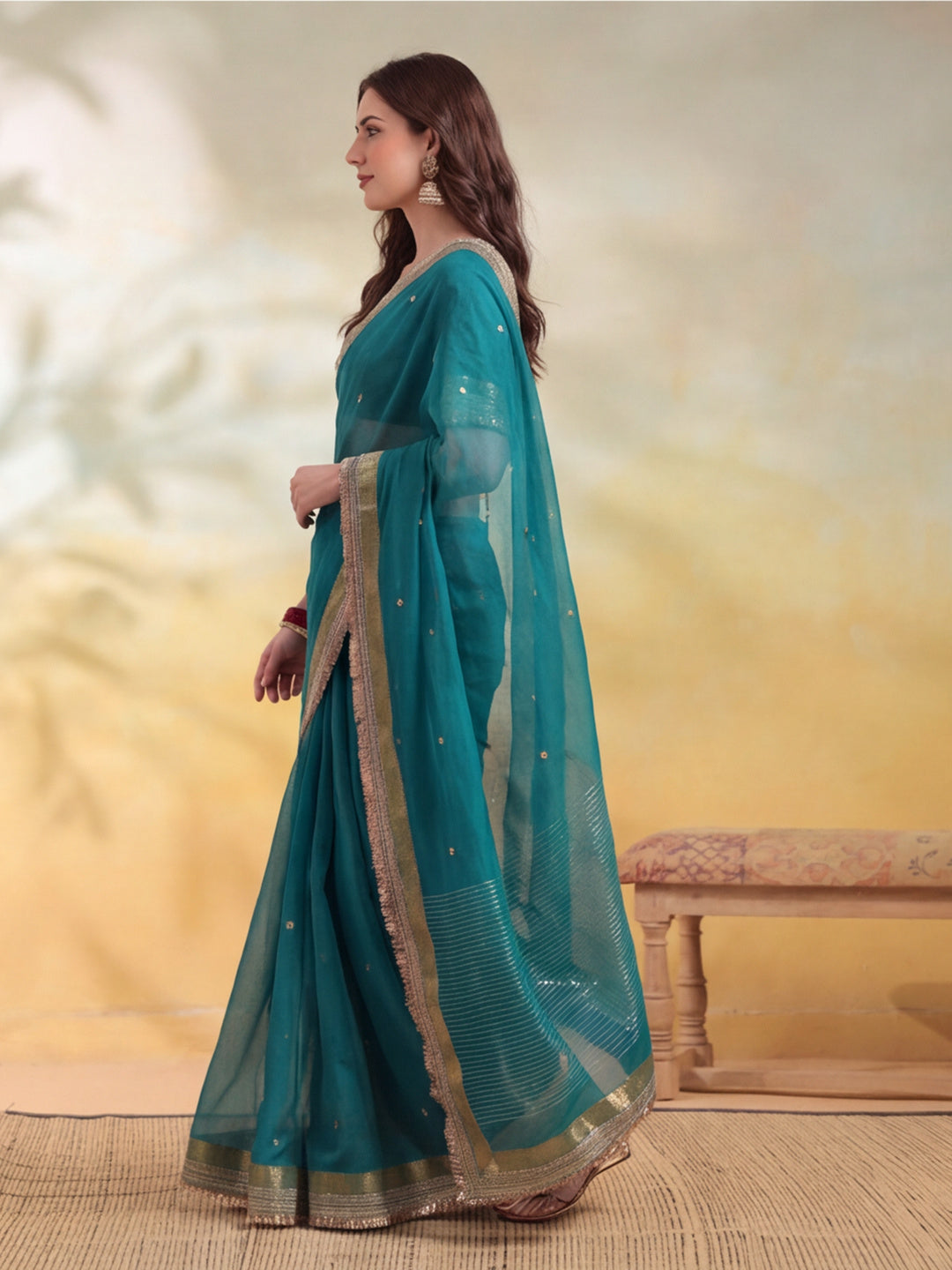 Ghungroo Saree With Unstitch Blouse