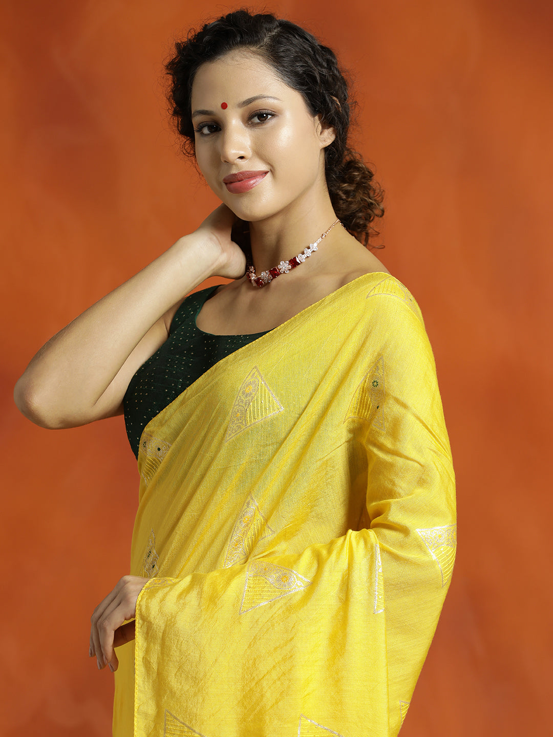 Mustard Silk Banarasi Zari Woven Heavy Saree