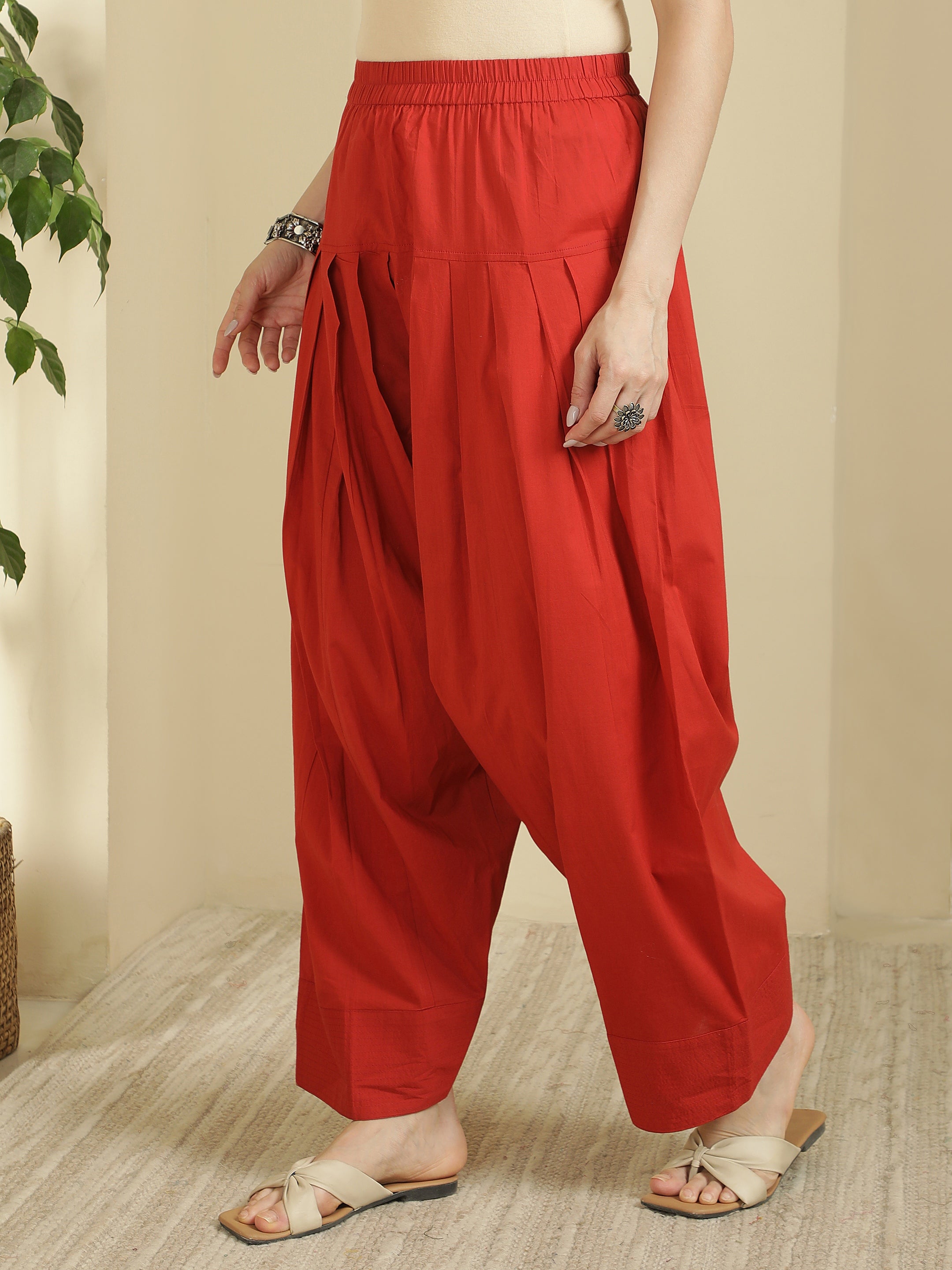 Women solid Loose fit cotton Farsi Salwar