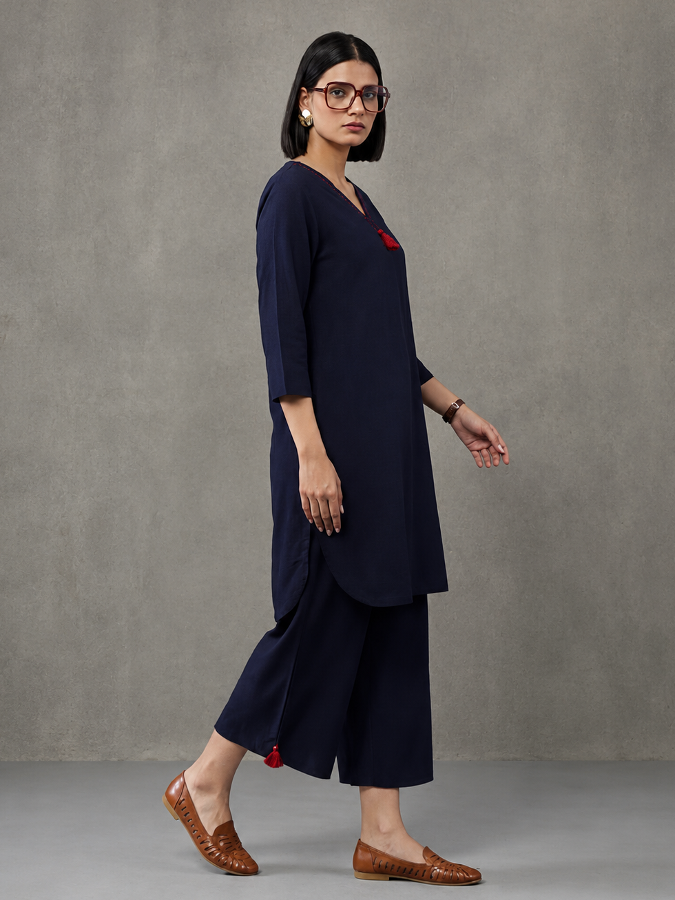 Pure cotton Solid kurta sets with palazzo