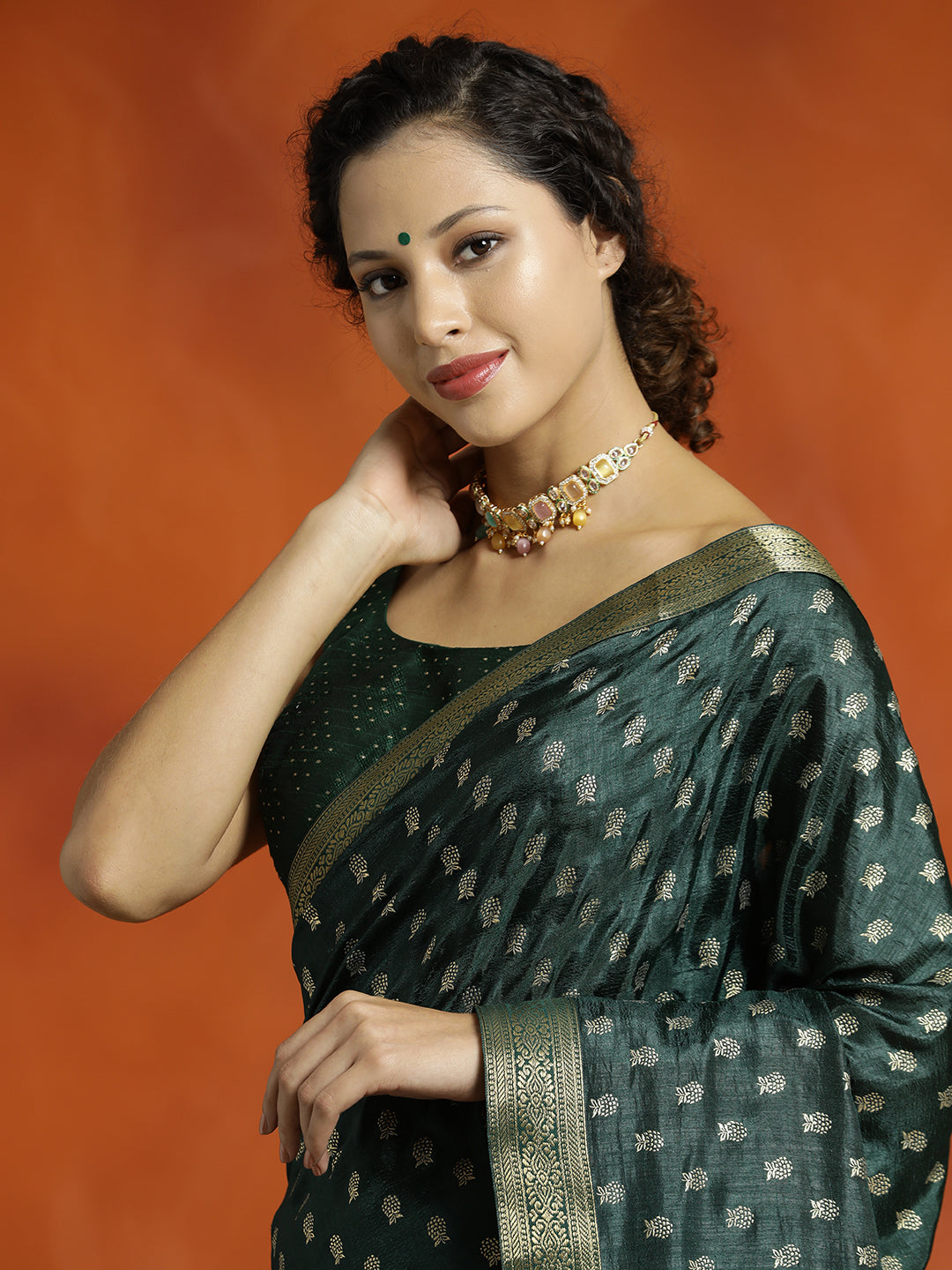 Mehandi Green Silk Banarasi Zari Woven Saree