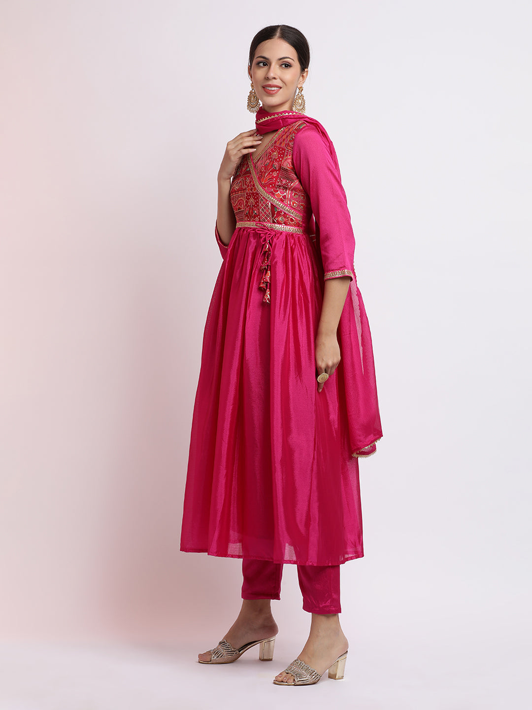 Gota Pati Leheriya Kurta Set With Dupatta