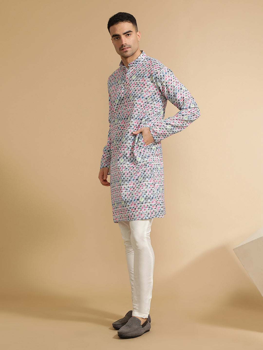 Ethnic Printed Cotton Kurta for Men