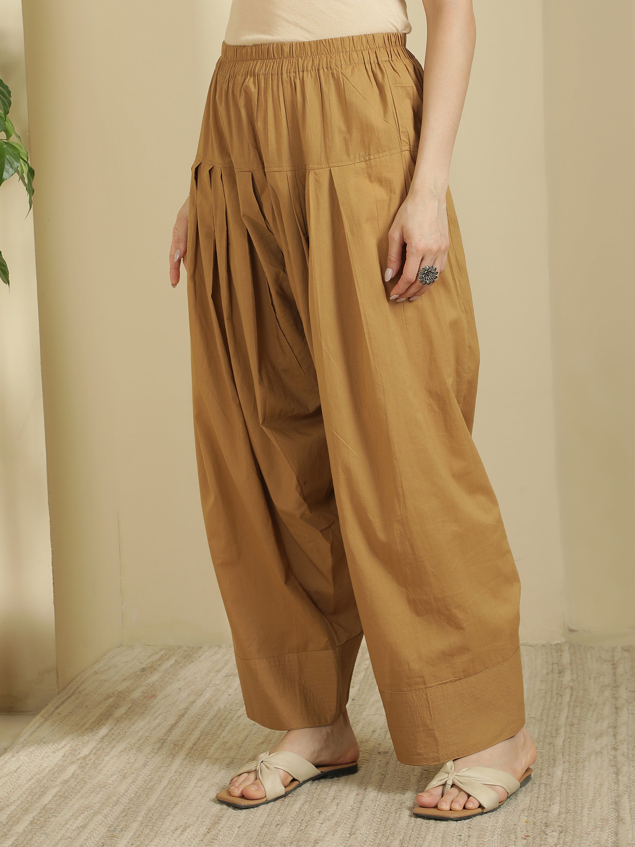 Women solid Loose fit cotton Farsi Salwar